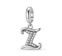 ZUOHUI Colgante de plata de ley 925 estilo retro con el número 26 y circonitas cúbicas for pulsera Pandora.(Z)
