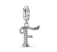 ZUOHUI Colgante de plata de ley 925 estilo retro con el número 26 y circonitas cúbicas for pulsera Pandora.(F)