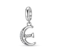 ZUOHUI Colgante de plata de ley 925 estilo retro con el número 26 y circonitas cúbicas for pulsera Pandora.(E)
