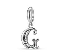 ZUOHUI Colgante de plata de ley 925 estilo retro con el número 26 y circonitas cúbicas for pulsera Pandora.(G)