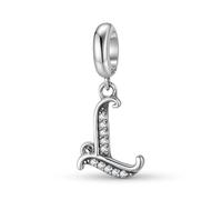 ZUOHUI Colgante de plata de ley 925 estilo retro con el número 26 y circonitas cúbicas for pulsera Pandora.(L)