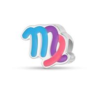 ZUOHUI Colgante de plata de ley 925 for mujer con 12 constelaciones de colores y efecto de aceite goteando, for pulsera Pandora.(Virgo)