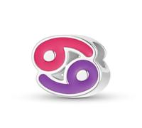 ZUOHUI Colgante de plata de ley 925 for mujer con 12 constelaciones de colores y efecto de aceite goteando, for pulsera Pandora.(Cancer)