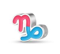 ZUOHUI Colgante de plata de ley 925 for mujer con 12 constelaciones de colores y efecto de aceite goteando, for pulsera Pandora.(Capricorn)