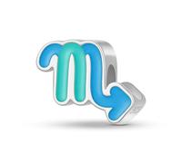 ZUOHUI Colgante de plata de ley 925 for mujer con 12 constelaciones de colores y efecto de aceite goteando, for pulsera Pandora.(Scorpio)