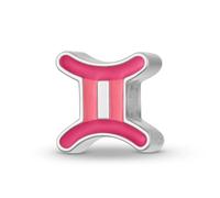 ZUOHUI Colgante de plata de ley 925 for mujer con 12 constelaciones de colores y efecto de aceite goteando, for pulsera Pandora.(Gemini)