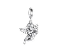 ZUOHUI Colgante de plata de ley con diseño de oso de ángel de Cupido - S925, regalo de joyería DIY for mujeres, compatible con pulseras Pandora (2,8 x 1,4 cm, agujero de 0,6 cm)(SCC3241)