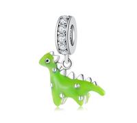ZUOHUI Colgante de plata de ley S925 con forma de flamenco, dinosaurio y patito. Compatible con pulseras Pandora, Biagi, Troll y Chamilia. Regalo de joyería DIY for llaveros, collares y pulseras.(PD01