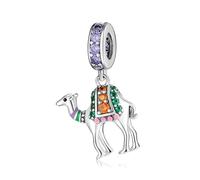 ZUOHUI Colgante de plata de ley S925 con forma de flamenco, dinosaurio y patito. Compatible con pulseras Pandora, Biagi, Troll y Chamilia. Regalo de joyería DIY for llaveros, collares y pulseras.(PD01