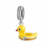 ZUOHUI Colgante de plata de ley S925 con forma de flamenco, dinosaurio y patito. Compatible con pulseras Pandora, Biagi, Troll y Chamilia. Regalo de joyería DIY for llaveros, collares y pulseras.(PD02