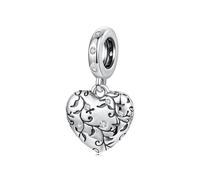 ZUOHUI Colgante de plata de ley S925 con forma de vid de corazón vintage for pulseras y collares de bricolaje, regalo de mujer for San Valentín, Navidad, cumpleaños, día de la madre