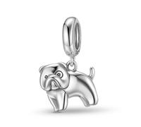 ZUOHUI Colgante minimalista de plata de ley 925 oxidada con forma de perro for pulsera Pandora.(Dalmatian)