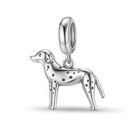 ZUOHUI Colgante minimalista de plata de ley 925 oxidada con forma de perro for pulsera Pandora.(Pug)