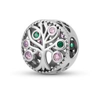 ZUOHUI Cuenta Charm Árbol de la Vida Openwork CZ 925 Plata for Pandora