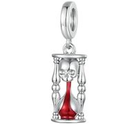 ZUOHUI Cuenta Charm Calavera Reloj de Arena chapado en cobre for Pandora | Colgante platino compatible con Troll Biagi Chamilia Pulsera Vanitas Gótica DIY Suministros Joyería Regalo for Ella Colgante