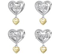 ZUOHUI Cuenta Charm Corazón chapado en cobre for Pandora DIY | Compatible con Troll Biagi Chamilia Pulsera Familia Amor Joyería Regalo Boda Cumpleaños Día de San Valentín
