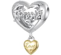 ZUOHUI Cuenta Charm Corazón chapado en cobre for Pandora DIY | Compatible con Troll Biagi Chamilia Pulsera Familia Amor Joyería Regalo Boda Cumpleaños Día de San Valentín