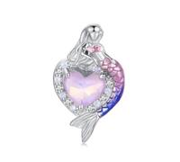 ZUOHUI Cuenta Charm Corazón Sirena Chapado en Cobre for Pandora DIY