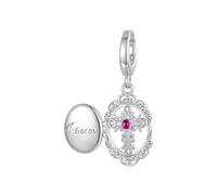 ZUOHUI Cuenta Charm Medallón Foto Ovalado 925 Plata Esterlina for Pandora