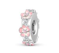 ZUOHUI Cuenta espaciadora de flor de cerezo en plata de ley 925 for mujer - Accesorio hipoalergénico for hacer joyas, ideal for pulseras y collares | Un regalo delicado for cumpleaños, Día de la Madre