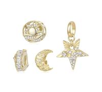 ZUOHUI Cuentas Charm Estrella Luna chapado en cobre for Pandora DIY