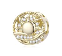 ZUOHUI Cuentas Charm Estrella Luna chapado en cobre for Pandora DIY