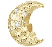 ZUOHUI Cuentas Charm Estrella Luna chapado en cobre for Pandora DIY | Colgante Celeste oro compatible con Troll Biagi Chamilia Pulsera Cuentas Suministros Joyería Regalo for Ella