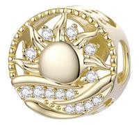 ZUOHUI Cuentas Charm Estrella Luna chapado en cobre for Pandora DIY | Colgante Celeste oro compatible con Troll Biagi Chamilia Pulsera Cuentas Suministros Joyería Regalo for Ella