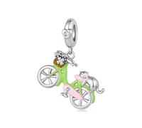 ZUOHUI Cuentas Charm Gato Autobús Rosa Chapado en Cobre for Pandora