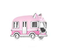 ZUOHUI Cuentas Charm Gato Autobús Rosa Chapado en Cobre for Pandora