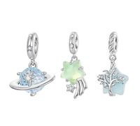 ZUOHUI Cuentas Charm Planeta Estrella Chapado en cobre for Pandora