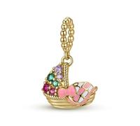 ZUOHUI Cuna de bebé de plata esterlina S925 for mujer con incrustaciones de circonitas, ideal for pulseras y collares Pandora, Biagi o Chamilia.