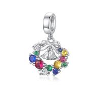 ZUOHUI Dije de campana de corona navideña de plata de ley 925 for mujer: accesorio multiusos for hacer joyas, pulseras y collares | Regalo festivo for Navidad, cumpleaños y el Día de la Madre