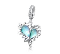 ZUOHUI Dije de corazón derretido for mujer, hecho a mano en plata de ley 925 con circonitas: accesorio único for pulseras y collares | Un regalo romántico for cumpleaños, Día de la Madre y bodas