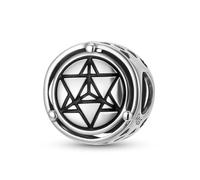 ZUOHUI Dije de geometría sagrada Merkaba - Cuenta espiritual de plata de ley 925 for pulseras Pandora, joyería DIY, regalos for mujeres (madre, hermana, hija)