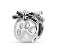 ZUOHUI Dije de mariposa con huella de perro en plata de ley S925 for mujer, compatible con pulseras y collares Pandora, Biagi, Troll y Chamilia.