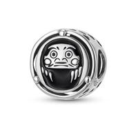 ZUOHUI Dije de muñeca Daruma japonesa en plata de ley S925-11,4 mm - Dijes for hacer tú mismo for pulseras, collares y llaveros, regalo for mujeres, madres y hermanas (cumpleaños, Navidad)