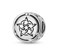 ZUOHUI Dije de nudo celta de cinco estrellas en plata de ley S925 | Compatible con pulseras Pandora | Joyería DIY y regalo for mujer y hermana (12 mm)