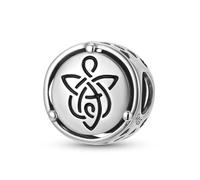 ZUOHUI Dije de nudo de ángel celta de plata de ley S925 | Compatible con pulseras Pandora | Regalo de cumpleaños for mujer, hermana o madre (12 mm)