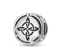 ZUOHUI Dije de nudo de bruja de plata de ley 925 | Cuenta calada | Se adapta a Pandora | Joyería de bricolaje | Regalo for el mejor amigo