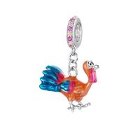 ZUOHUI Dije de pavo de Acción de Gracias for pulseras Pandora: dijes de cuentas de plata de ley 925, accesorios de joyería hechos a mano for mujer, regalos for mamá, hermana e hija.