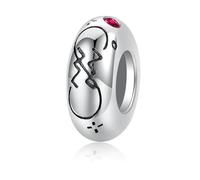 ZUOHUI Dije de plata de ley S925 con 12 cuentas espaciadoras del zodiaco for mujer, chapado en platino, compatible con pulseras y collares Pandora, Biagi, Troll y Chamilia.(Aquarius)