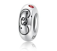 ZUOHUI Dije de plata de ley S925 con 12 cuentas espaciadoras del zodiaco for mujer, chapado en platino, compatible con pulseras y collares Pandora, Biagi, Troll y Chamilia.(Cancer)