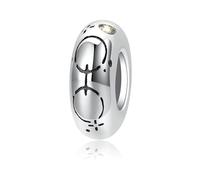 ZUOHUI Dije de plata de ley S925 con 12 cuentas espaciadoras del zodiaco for mujer, chapado en platino, compatible con pulseras y collares Pandora, Biagi, Troll y Chamilia.(Pisces)