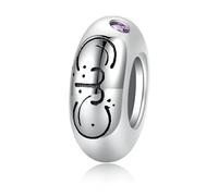 ZUOHUI Dije de plata de ley S925 con 12 cuentas espaciadoras del zodiaco for mujer, chapado en platino, compatible con pulseras y collares Pandora, Biagi, Troll y Chamilia.(Aries)