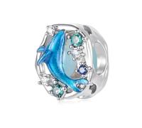 ZUOHUI Dije de plata de ley S925 con motivos marinos para mujer: para crear joyas DIY; con motivos de la vida marina para pulseras compatibles con Pandora(Balena BSC1271)