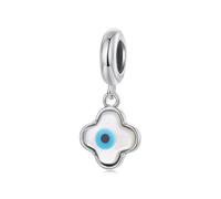 ZUOHUI Dije de trébol y ojo malvado de plata de ley 925 for hacer joyas, regalo for ella, compatible con pulseras Pandora - Mujer, esposa, hija