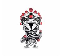 ZUOHUI Dijes colgantes de plata de ley 925 for mujer, estilo nacional, con personajes de danza Yingge y planetas, for pulsera Pandora, fabricación de joyas DIY.(Li Kui SCC3139)