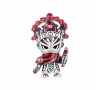 ZUOHUI Dijes colgantes de plata de ley 925 for mujer, estilo nacional, con personajes de danza Yingge y planetas, for pulsera Pandora, fabricación de joyas DIY.(Guan Sheng SCC3138)