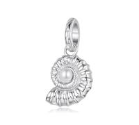ZUOHUI Dijes de concha de perla de plata de ley 925 for pulsera Pandora, regalo for hacer joyas tú mismo for mujeres, esposas e hijas.